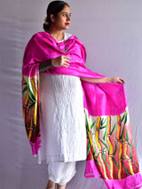 Gulab - Hand painted mulberry silk Dupatta