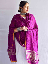 Gur - Bandhani Gajji silk dupatta with zari