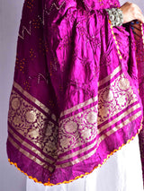 Gur - Bandhani Gajji silk dupatta with zari