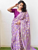 Mukaish - Dabu hand block printed cotton saree