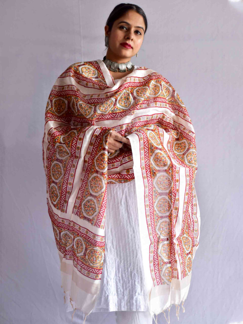 Mughal  - chanderi silk Dupatta