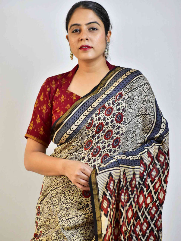 moti- Dabu Chanderi silk saree