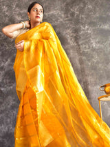 Mustard Yellow - silk saree