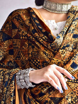 Sunshine - Ajrakh Silk Velvet Dupatta